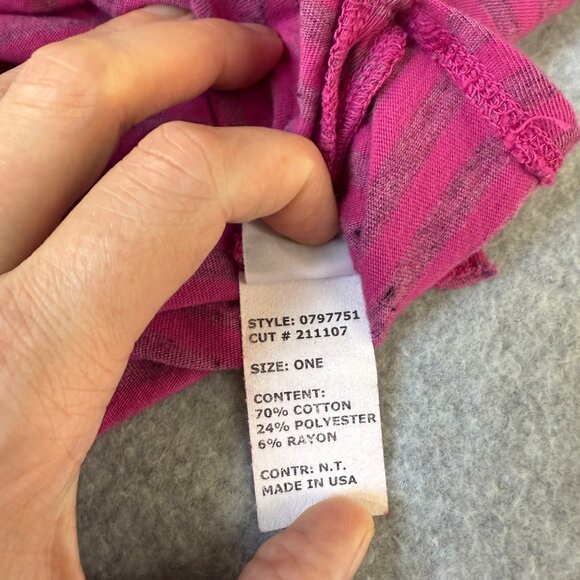 Cut Loose Purple Striped Two Tone Rosa‎ Boxy Pullover Long Sleeve Top One Size - Picture 12 of 14